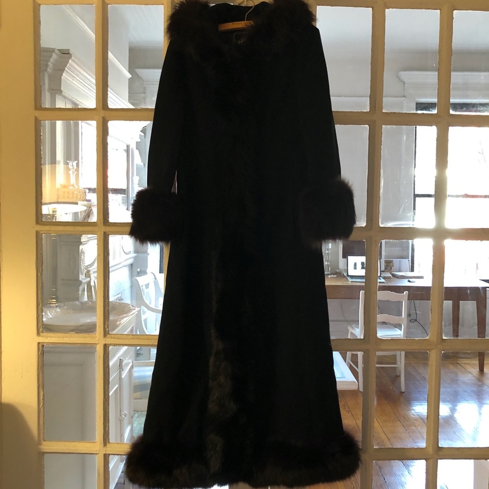 Vintage Calvin Klein Coat with Fur Trim and Hood